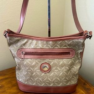 MODA BELLA  Fashionable Crossbody Bag with Brown Faux Leather Trim